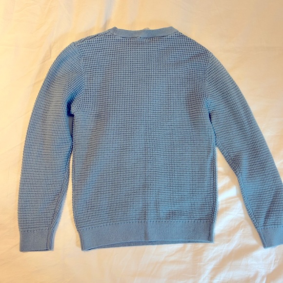 NWT H&M Waffle Knit Sweater in Cotton Blue Melange Size 7 - Picture 4 of 7
